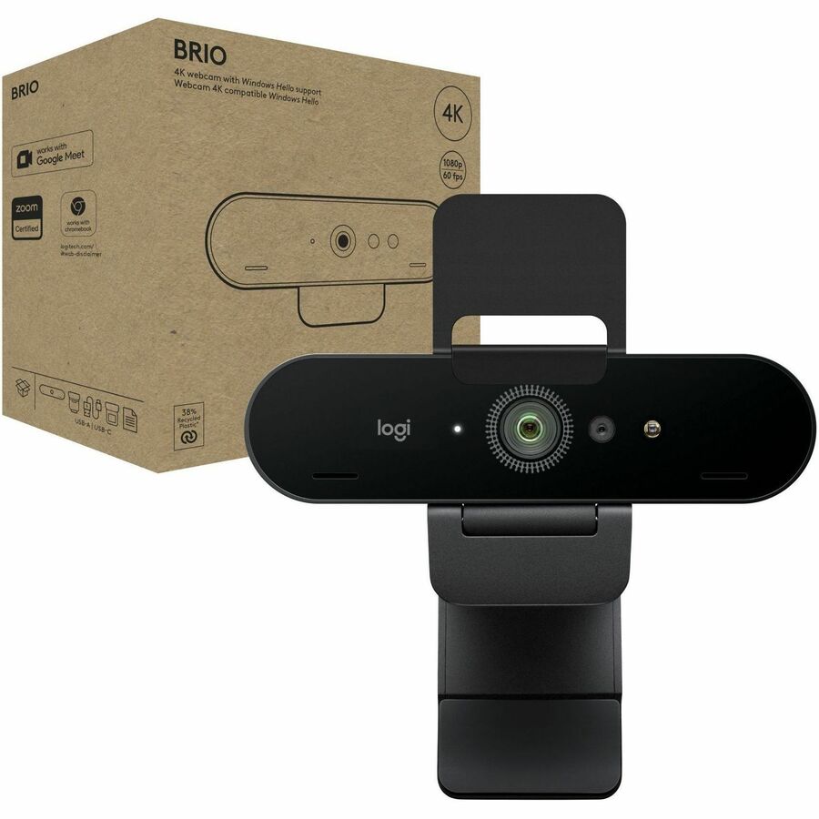 Logitech Brio 4K Webcam for Business, biometrics login with Windows Hello, Works with Microsoft Teams, Zoom, Google Meet, PC/Mac