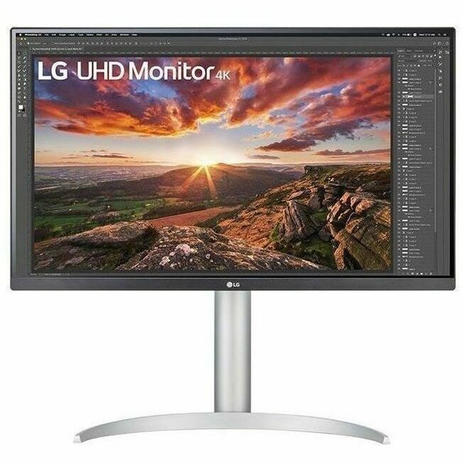 LG 27BP85UN-W 27" Class 4K UHD LED Monitor - 16:9 - Black, White, Silver