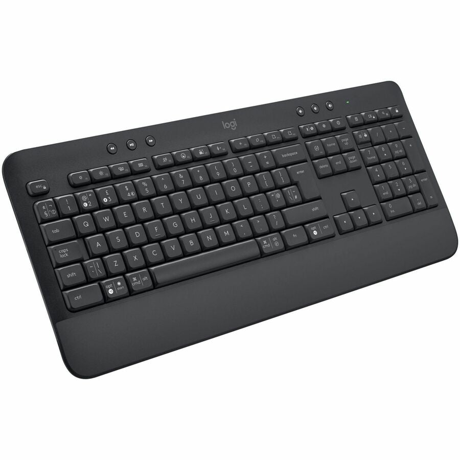 Logitech Signature K650 Comfort Full-Size Wireless Keyboard with Wrist Rest, BLE Bluetooth or Logi Bolt, Graphite