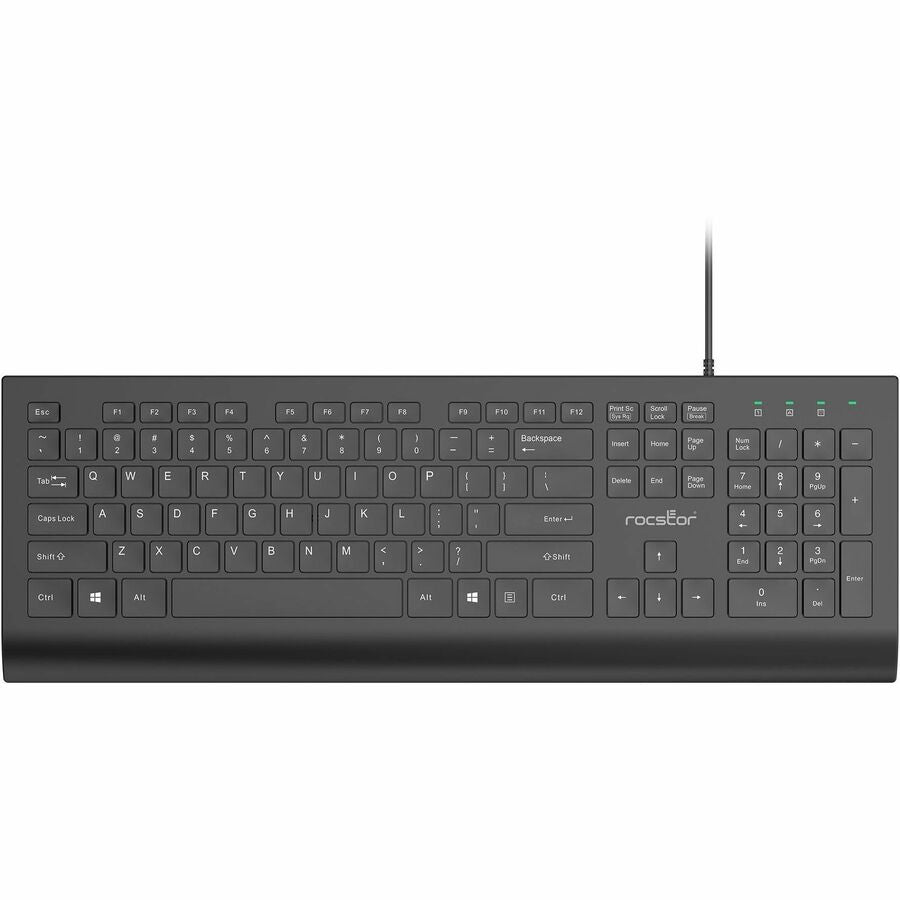 Rocstor Premium K10 USB Wired Keyboard - 104 Key Function