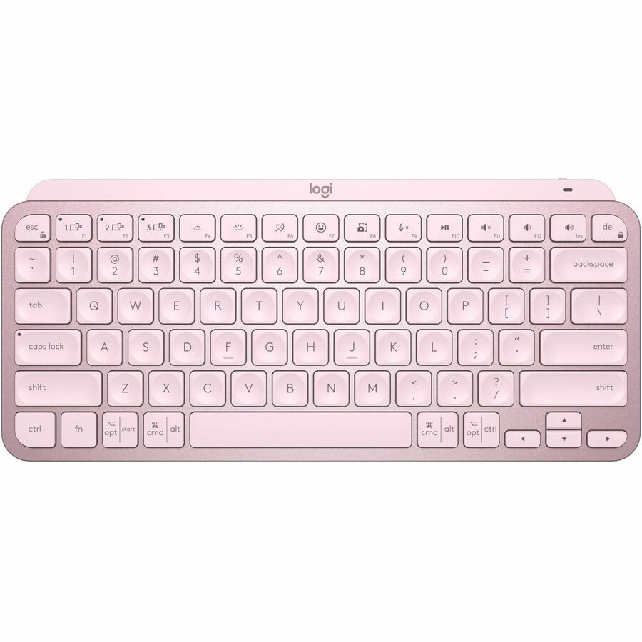 Logitech MX Keys Mini Minimalist Wireless Illuminated Keyboard, Compact, Bluetooth, USB-C - Rose
