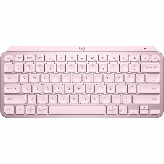 Logitech MX Keys Mini Minimalist Wireless Illuminated Keyboard, Compact, Bluetooth, USB-C - Rose